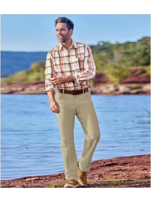 Pantalon Toile Stretch Semi-Élastiqué   - ATLAS FOR MEN - Kiabi