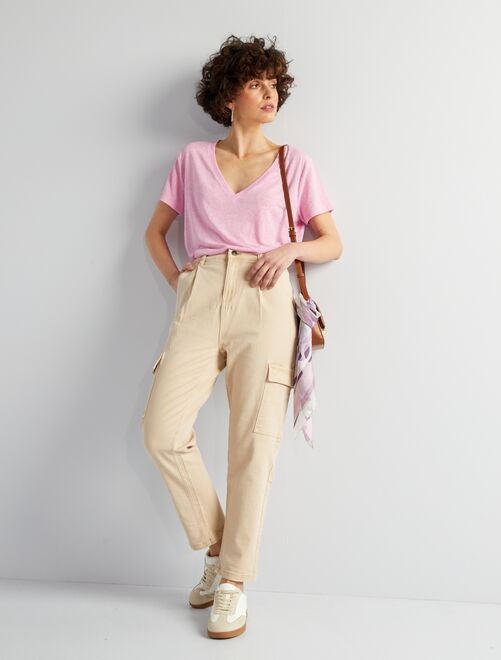 Pantalon twill avec poches à rabats - L27 - Kiabi