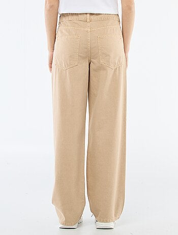 Pantalon twill ouverture asymétrique