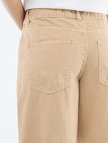 Pantalon twill ouverture asymétrique