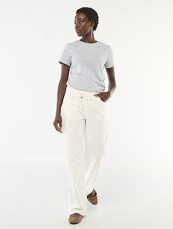 Pantalon twill ouverture asymétrique