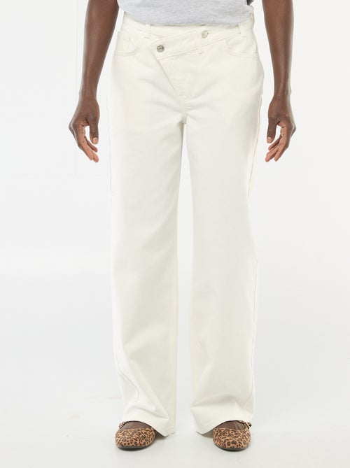 Pantalon twill ouverture asymétrique - Kiabi