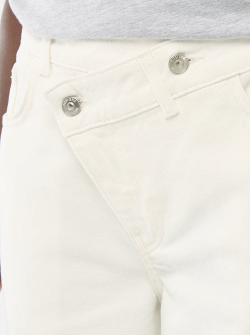 Pantalon twill ouverture asymétrique - Kiabi