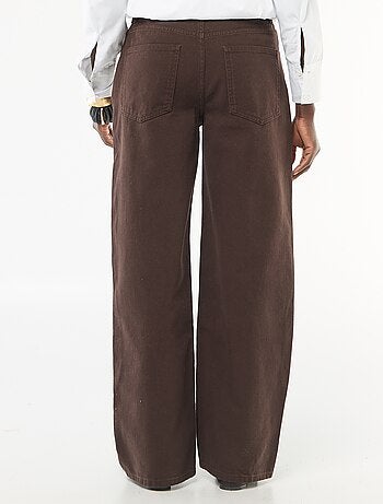 Pantalon twill ouverture asymétrique