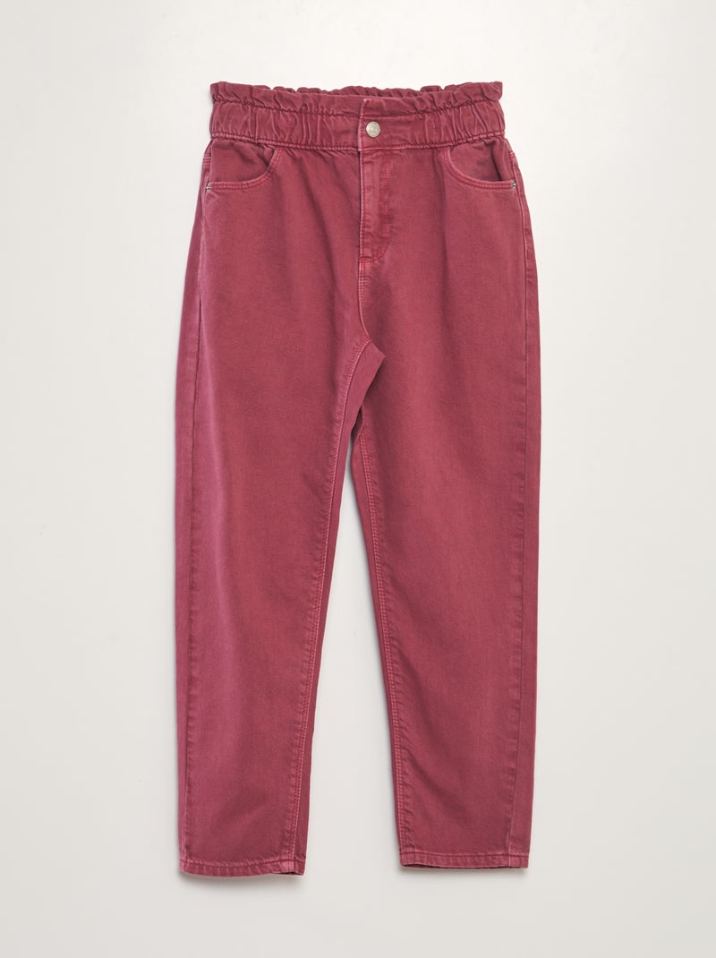 Pantalon twill volantée à la ceinture VIOLET - Kiabi