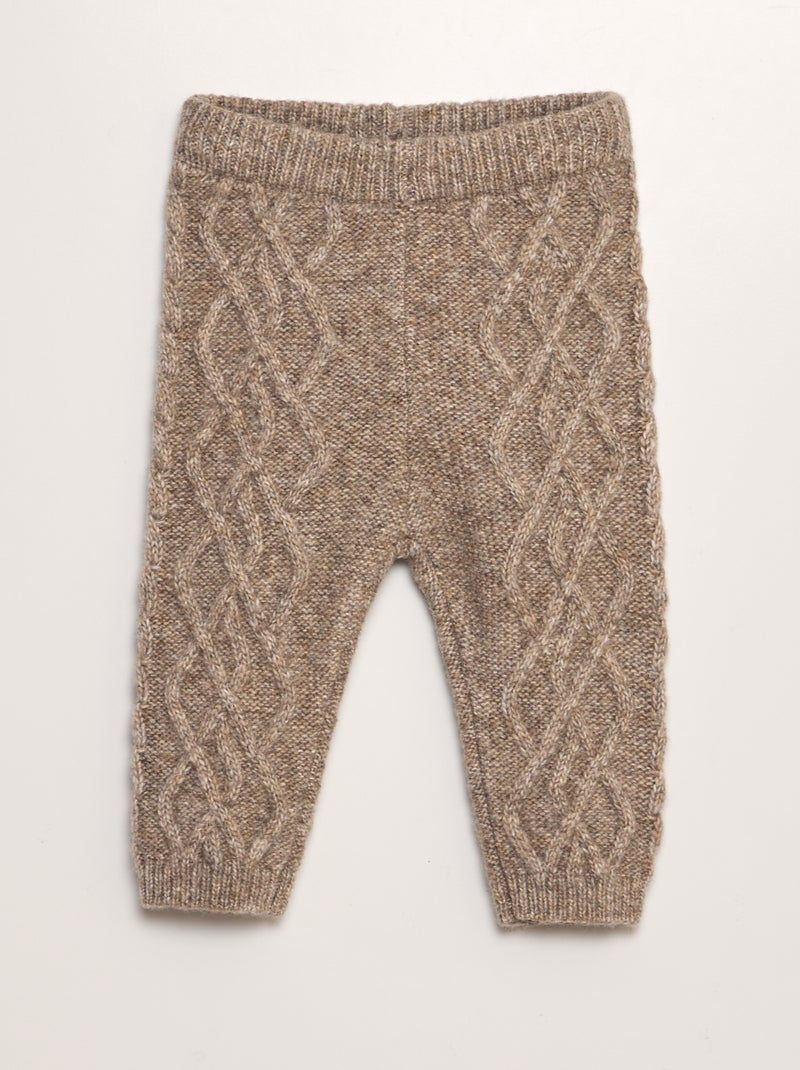 Pantalon type legging en tricot beige - Kiabi