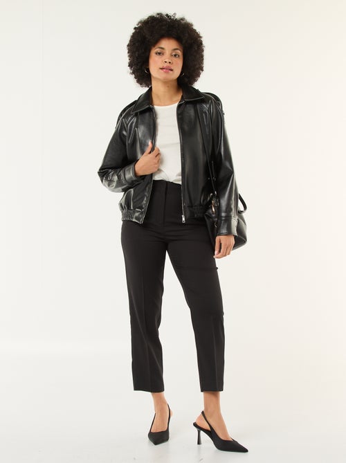 Pantalon uni à coupe droite et taille haute pour femme - Kiabi Pantalon uni à coupe droite et taille haute pour femme - Kiabi