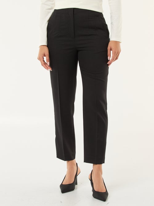 Pantalon uni à coupe droite et taille haute pour femme - Kiabi Pantalon uni à coupe droite et taille haute pour femme - Kiabi