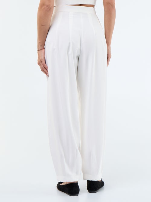 Pantalon uni à coupe large pour femme - Kiabi