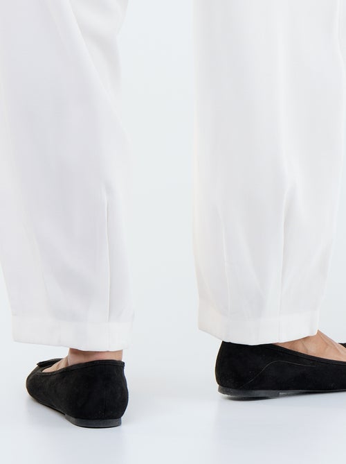 Pantalon uni à coupe large pour femme - Kiabi