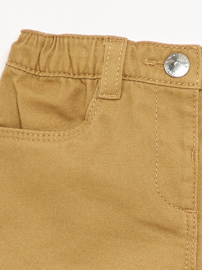 Pantalon uni base volantée Vert - Kiabi