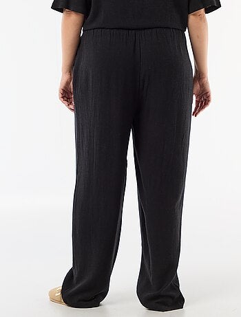 Pantalon uni en lin mélangé