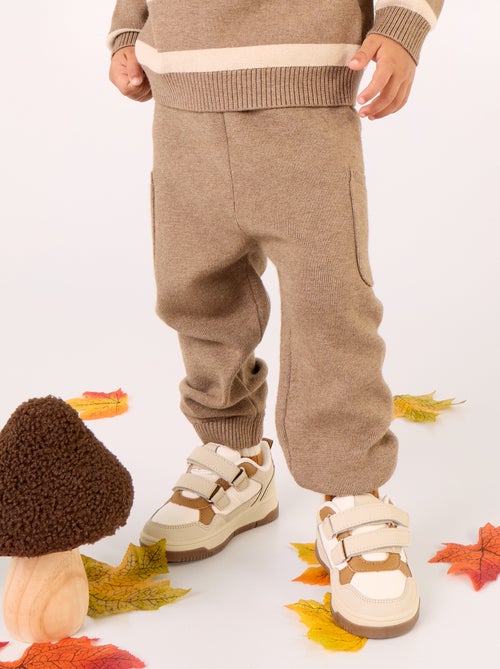 Pantalon uni en maille - Kiabi