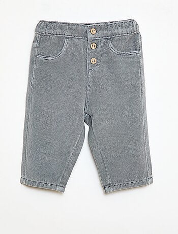 Pantalon uni en matière douce avec coupe relax fit