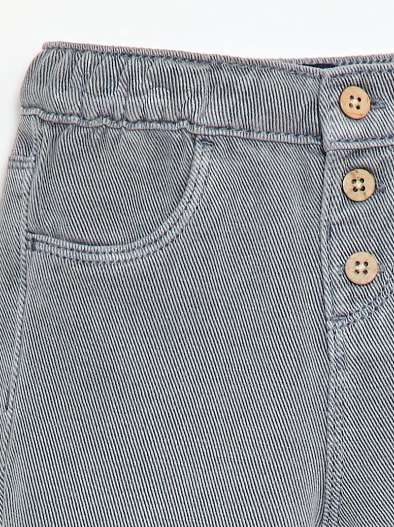 Pantalon uni en matière douce avec coupe relax fit Bleu - Kiabi