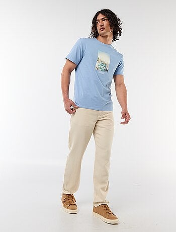 Pantalon uni en matière légère et douce