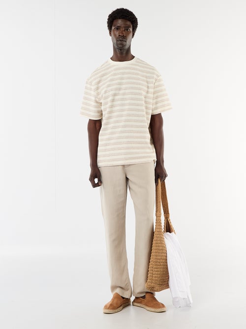 Pantalon uni en matière légère et douce - Kiabi Pantalon uni en matière légère et douce - Kiabi
