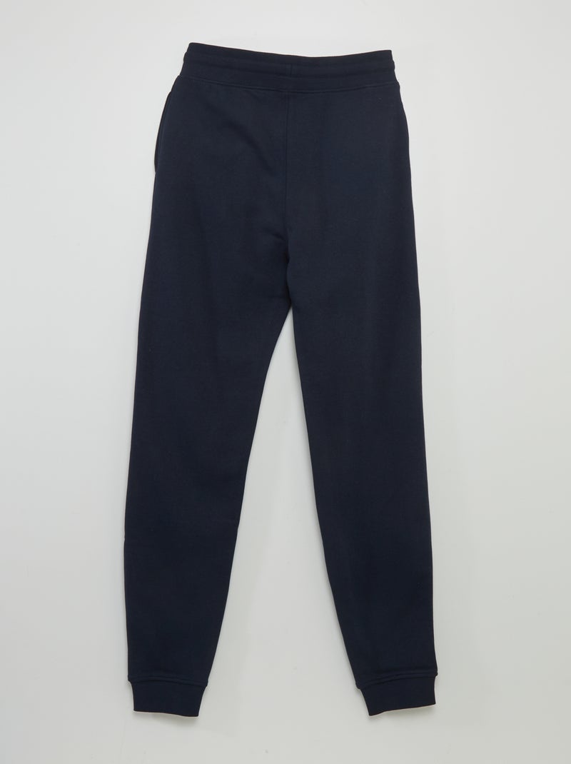 Pantalon uni en molleton bleu marine - Kiabi