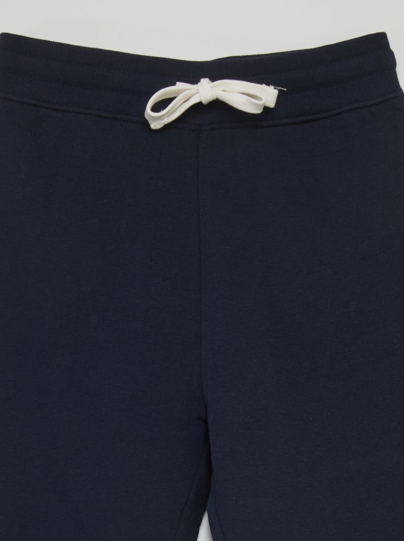 Pantalon uni en molleton bleu marine - Kiabi