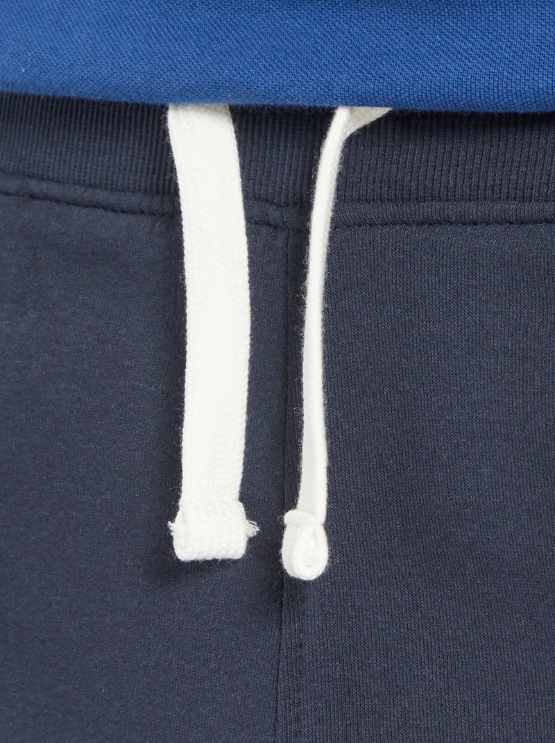 Pantalon uni en molleton bleu marine - Kiabi