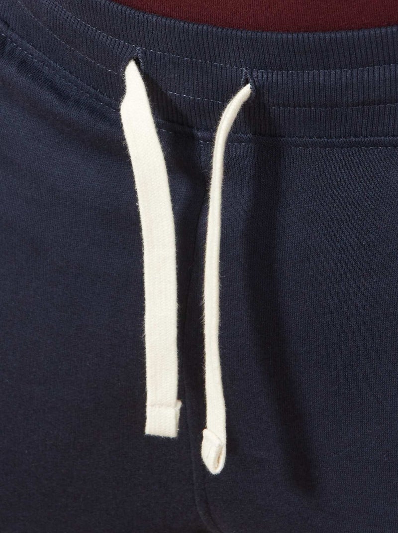 Pantalon uni en molleton bleu marine - Kiabi