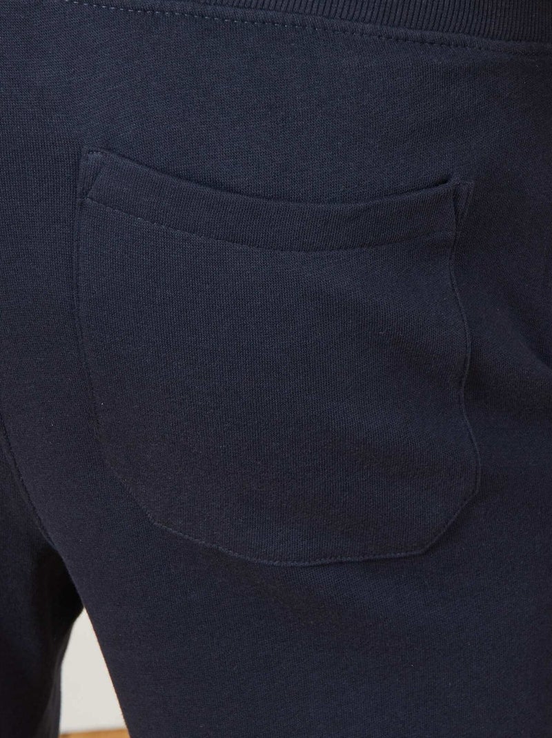 Pantalon uni en molleton bleu marine - Kiabi