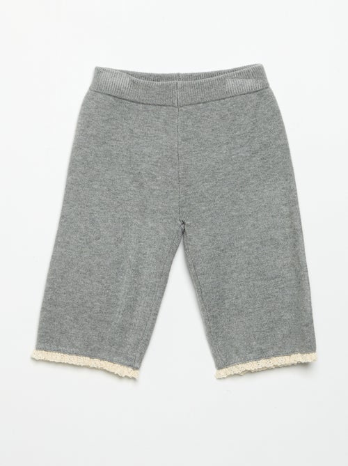 Pantalon uni en tricot - Kiabi
