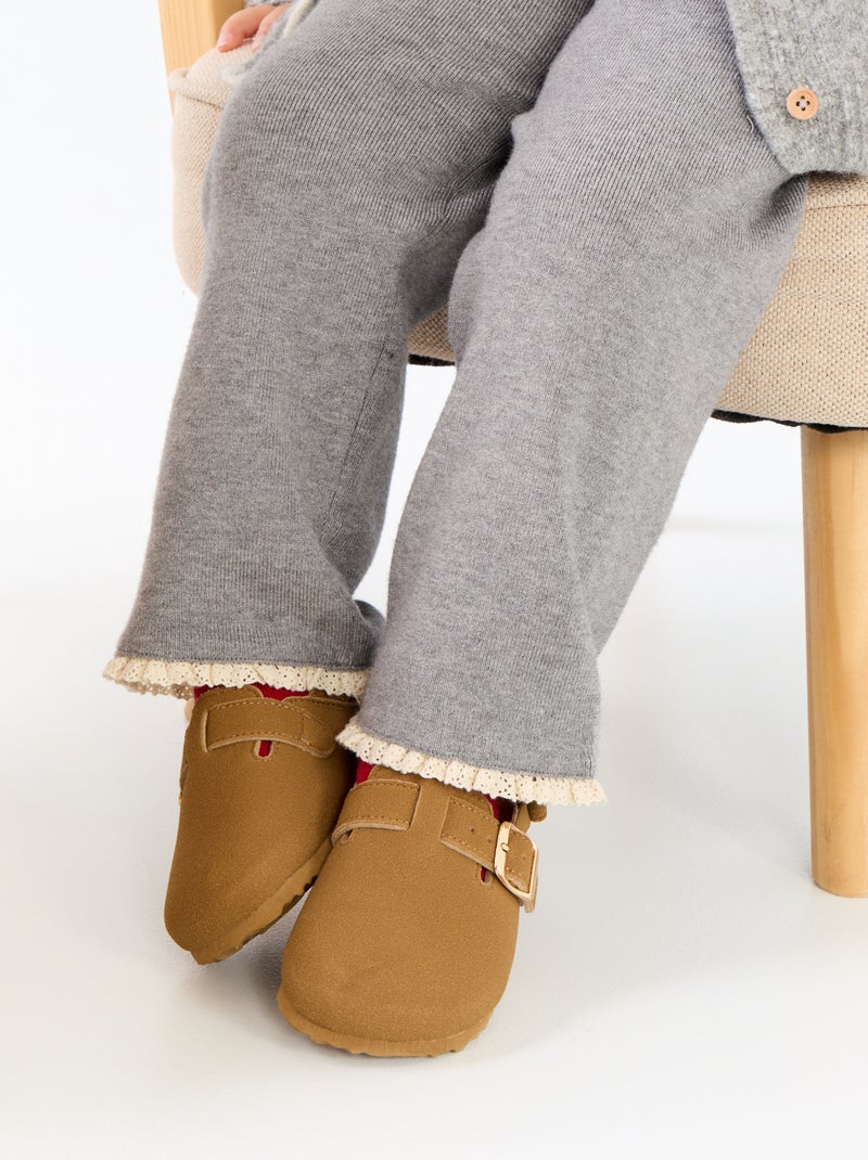 Pantalon uni en tricot Gris - Kiabi