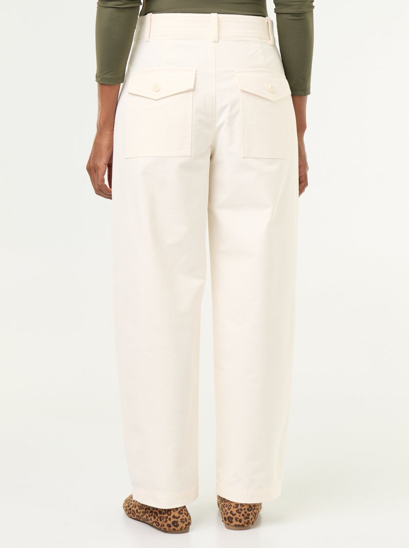 Pantalon uni forme large Blanc - Kiabi