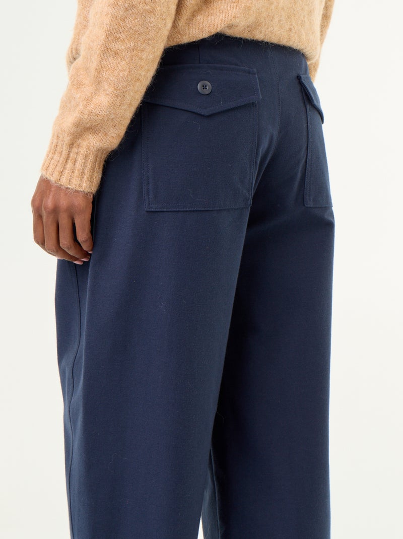 Pantalon uni forme large Bleu - Kiabi