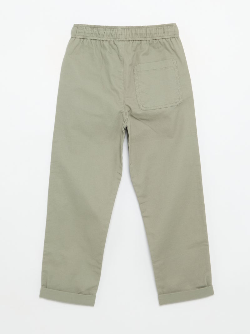 Pantalon uni léger Vert - Kiabi