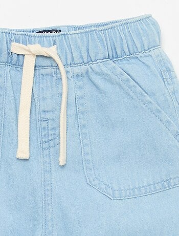 Pantalon uni relax fit avec 2 poches plaquées