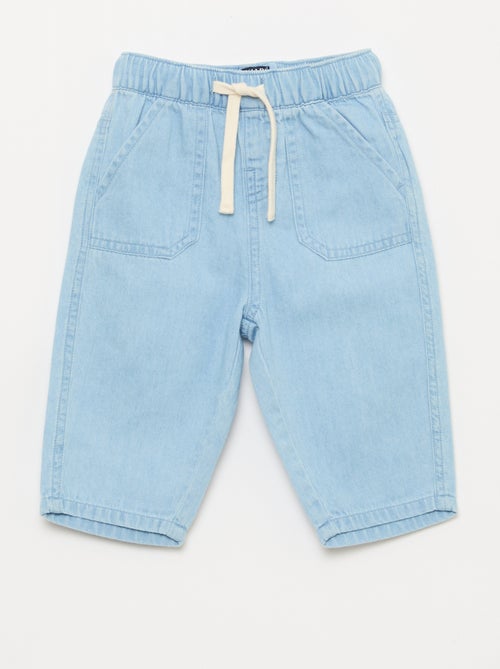 Pantalon uni relax fit avec 2 poches plaquées - Kiabi