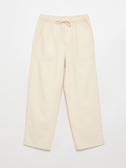 Pantalon van twill met trekkoordjes - Kiabi Pantalon van twill met trekkoordjes - Kiabi