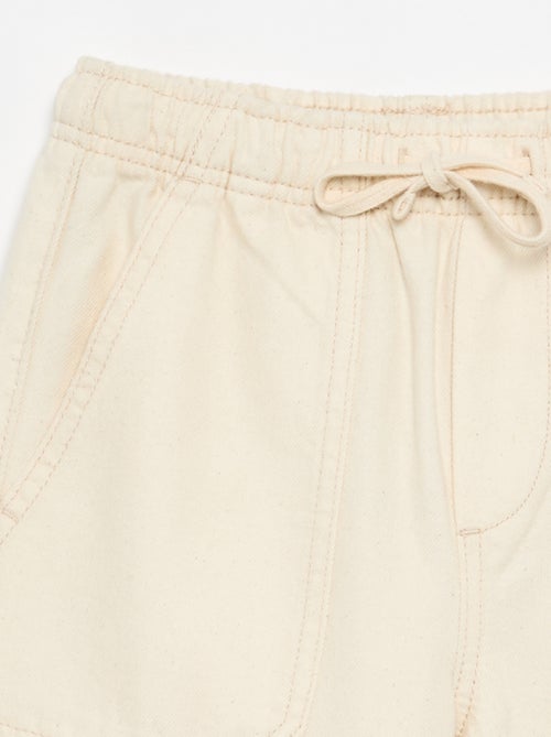Pantalon van twill met trekkoordjes - Kiabi Pantalon van twill met trekkoordjes - Kiabi