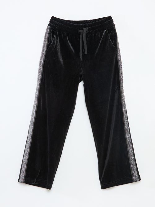 Pantalon velours à bandes pailletées - Kiabi