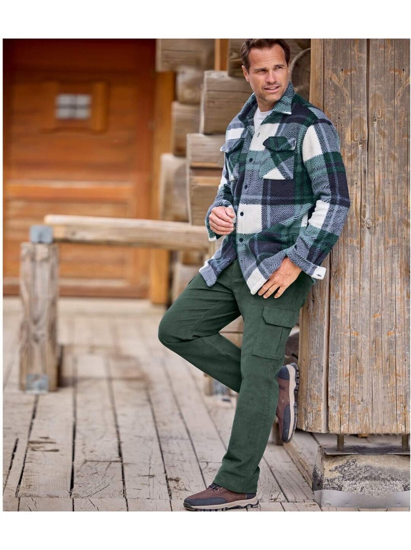 Pantalon velours cargo stretch   - atlas for men Vert - Kiabi