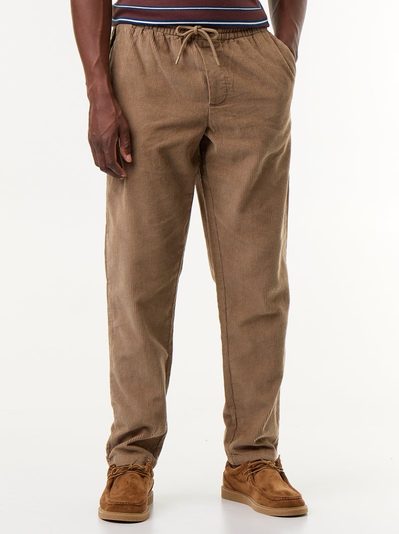 Pantalon velours côtelé Beige - Kiabi