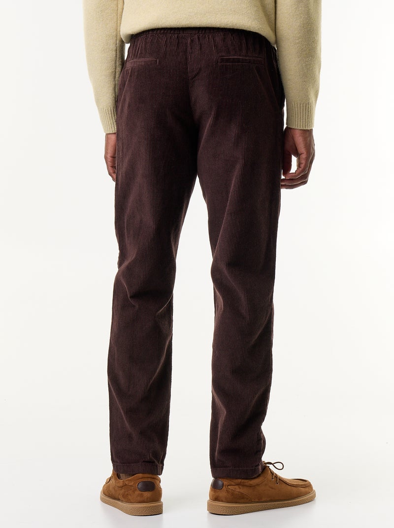 Pantalon velours côtelé Marron - Kiabi