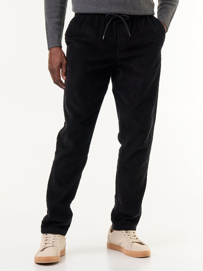 Pantalon velours côtelé Noir - Kiabi