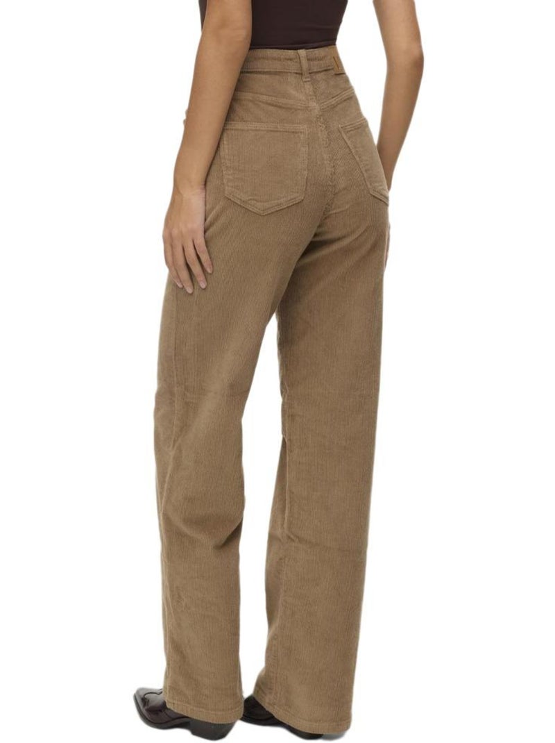 Pantalon Velours Femme Vero Moda Beige - Kiabi