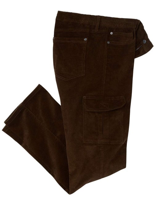 PANTALON VELOURS SEMI ELASTIQUEE CARGO  - ATLAS FOR MEN - Kiabi