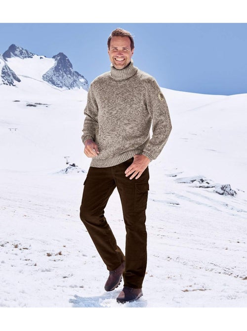 PANTALON VELOURS SEMI ELASTIQUEE CARGO  - ATLAS FOR MEN - Kiabi