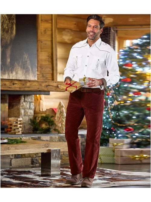 Pantalon Velours Stretch Chalet   - ATLAS FOR MEN - Kiabi