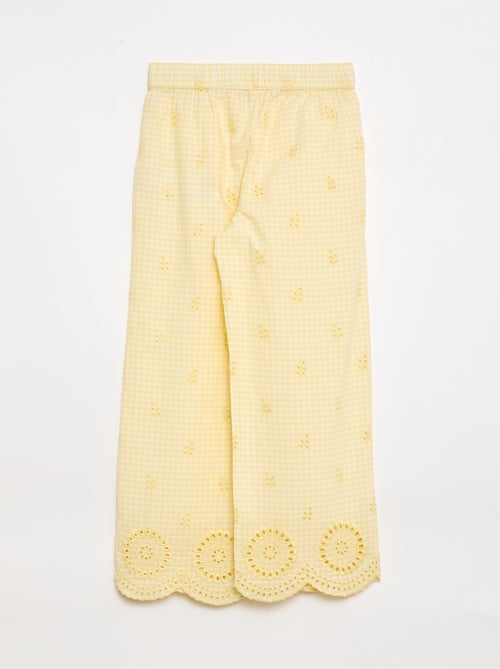 Pantalon vichy en coton - Kiabi