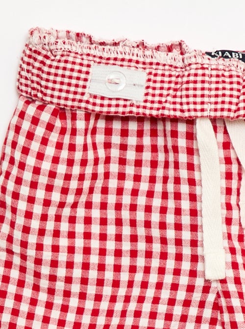 Pantalon vichy en seersucker - Kiabi