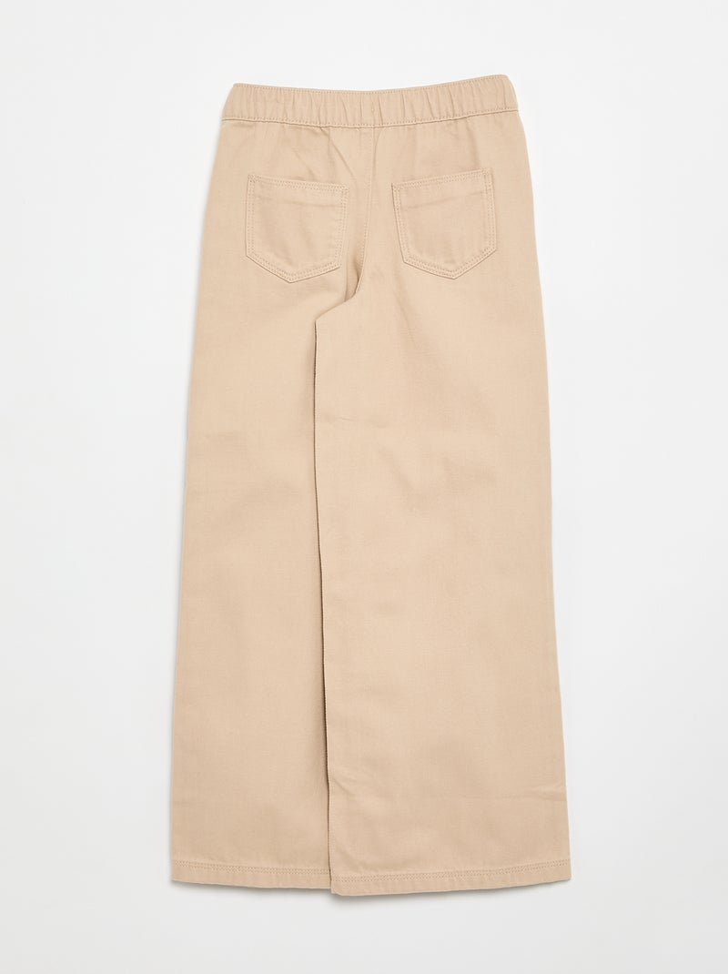 Pantalon wide leg - coupe ajustée Beige - Kiabi
