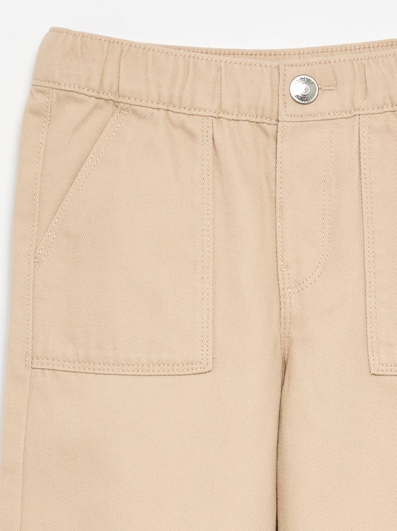 Pantalon wide leg - coupe ajustée Beige - Kiabi
