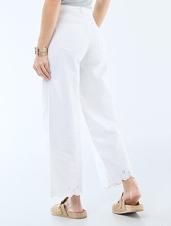 Pantalon wide leg à poches plaquées