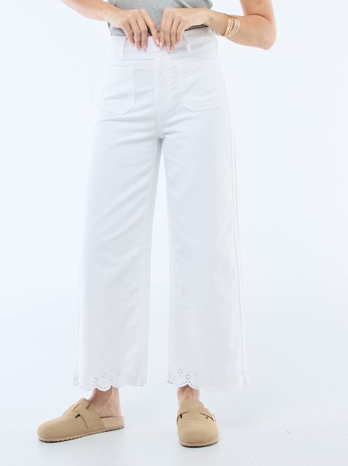 Pantalon wide leg à poches plaquées - Kiabi
